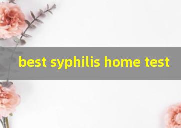 best syphilis home test